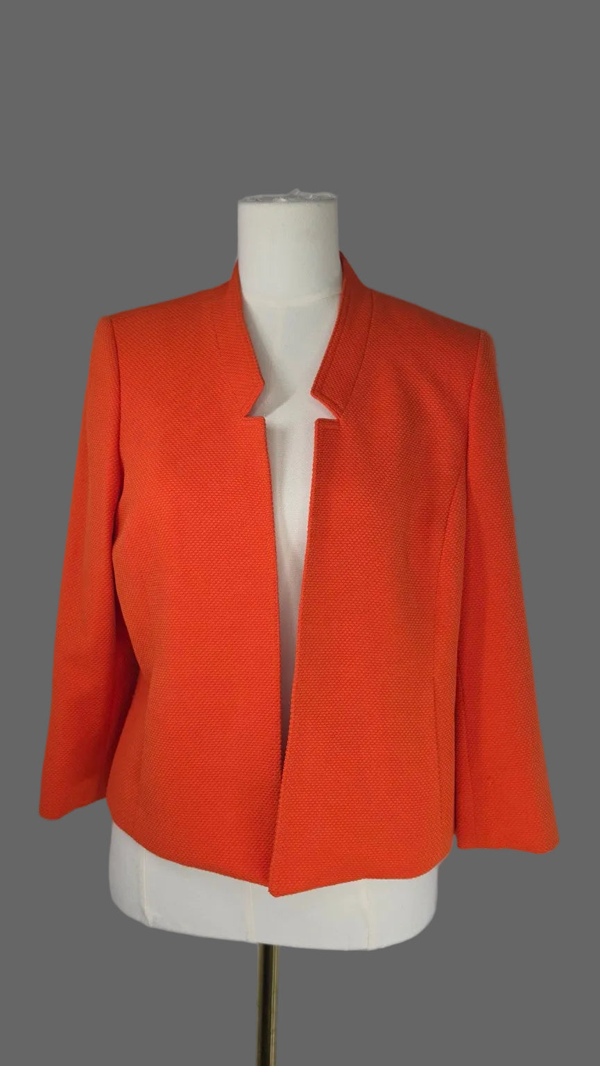Kasper Textured Orange Petite Blazer | Size 8P