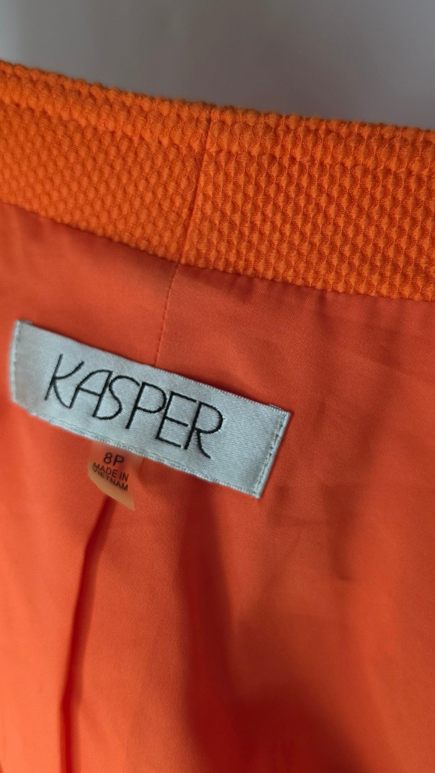 Kasper Textured Orange Petite Blazer | Size 8P