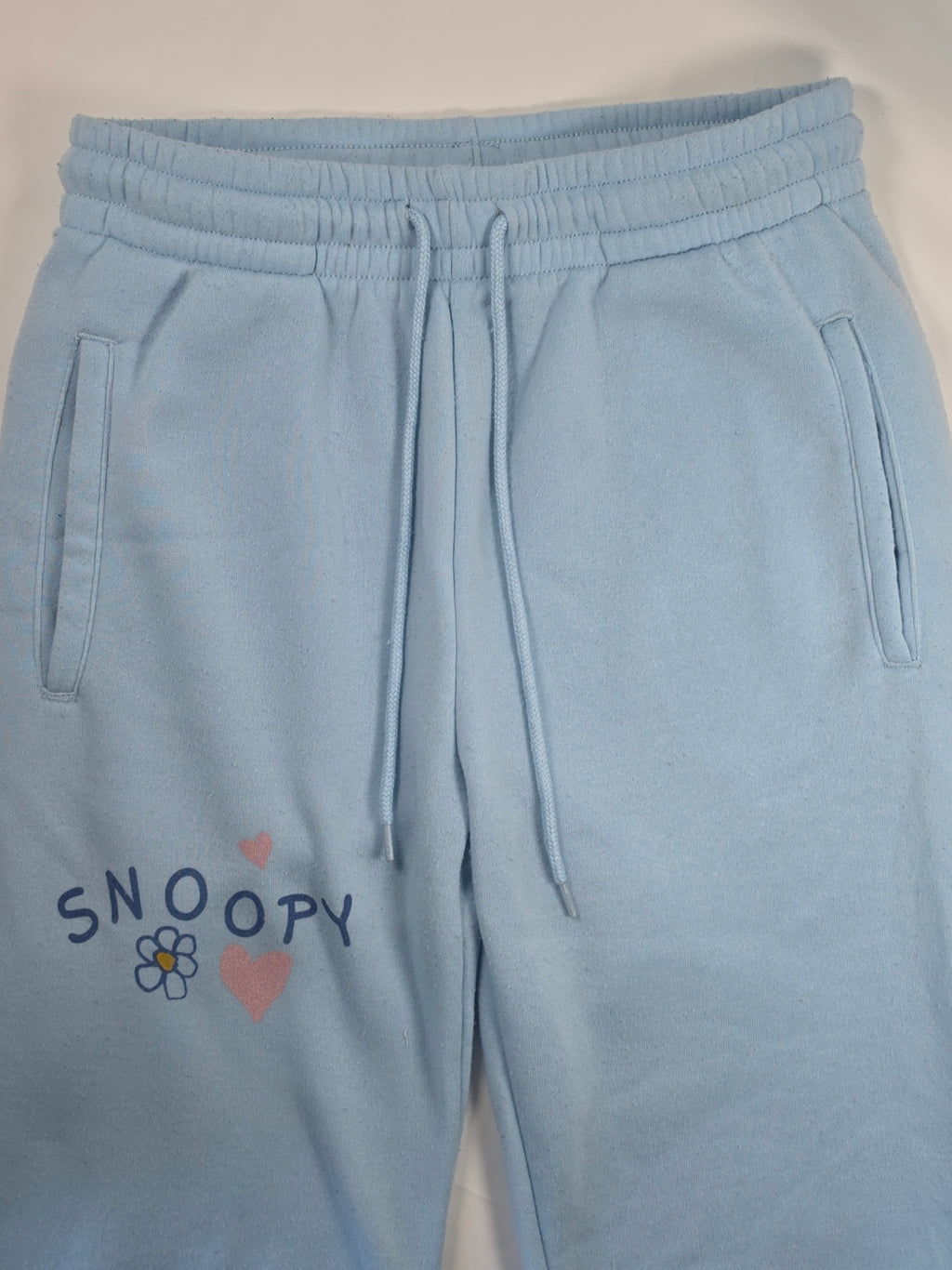 Peanuts Snoopy Joe Cool Graphic Jogger Sweatpants Light Blue XS