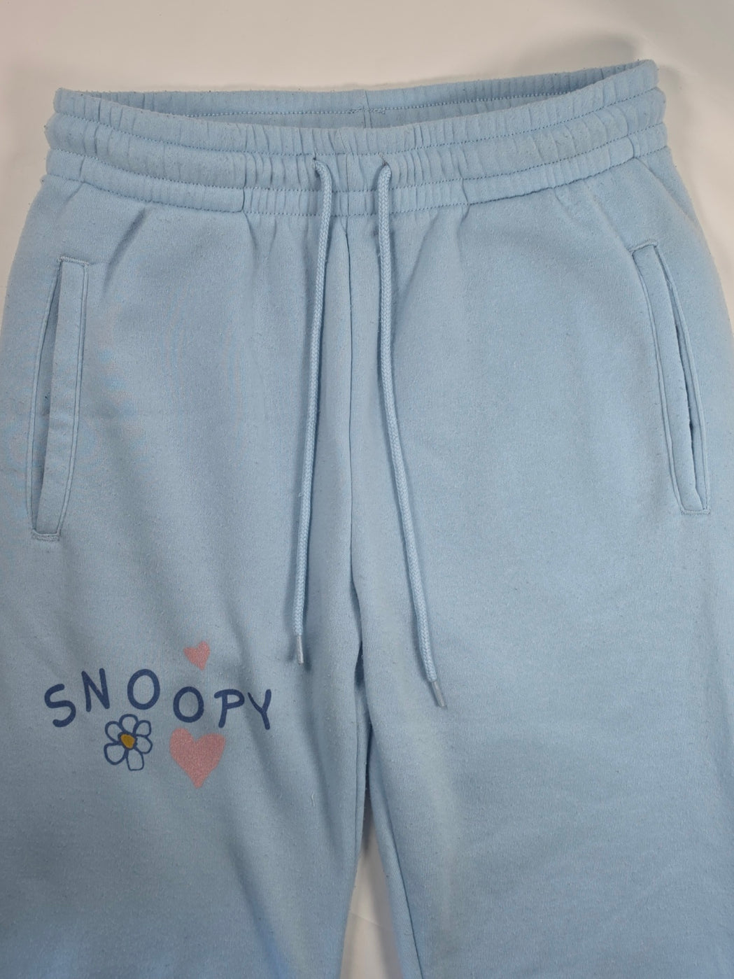 Peanuts Snoopy Joe Cool Graphic Jogger Sweatpants Light Blue XS
