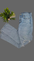 American Eagle Women’s 00 Light Wash Distressed Ripped Straight Leg Jeans