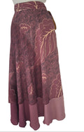 Women’s Mauve Floral Patchwork Tie Waist  Maxi Skirt