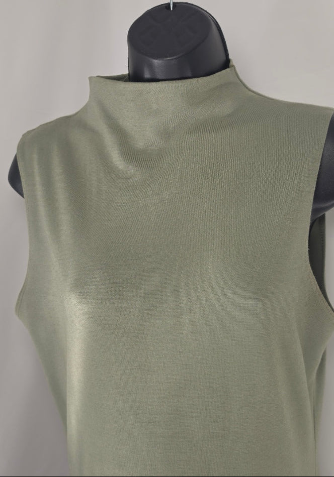 Laundry by Shelli Segal Olive Green Mock Neck Midi Dress