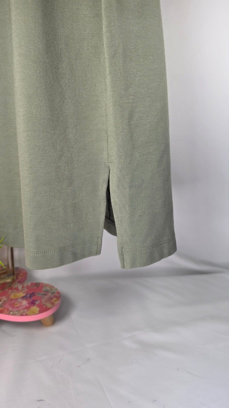 Laundry by Shelli Segal Olive Green Mock Neck Midi Dress