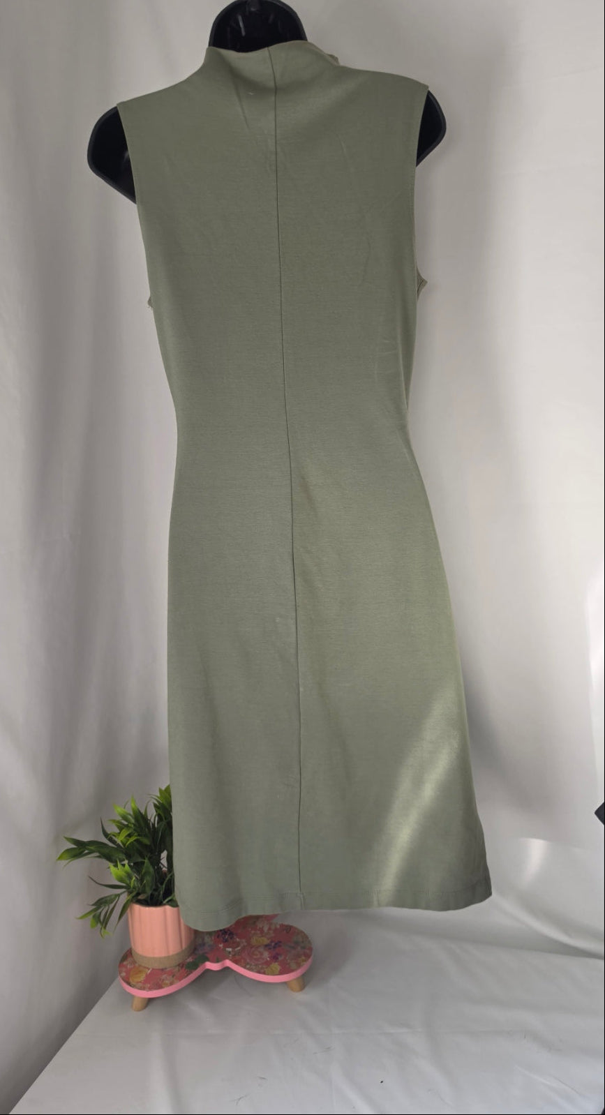 Laundry by Shelli Segal Olive Green Mock Neck Midi Dress