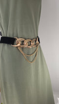 Black & Gold Chunky Chain Statement Belt