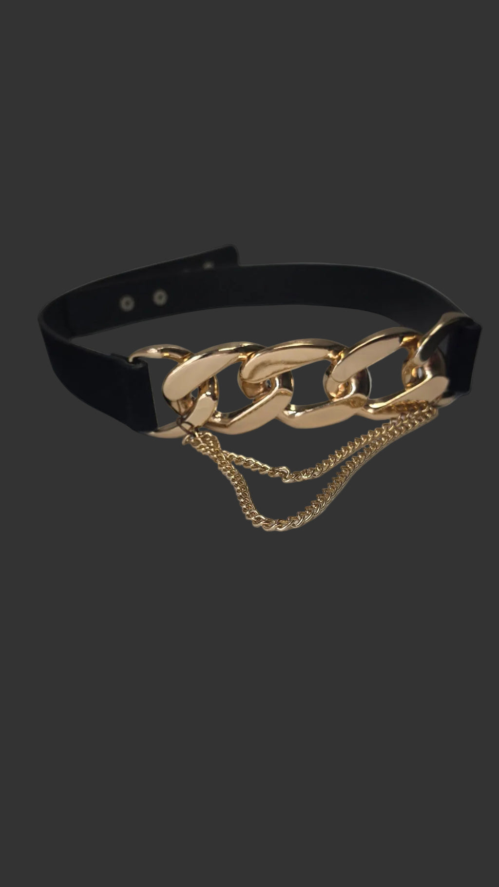 Black & Gold Chunky Chain Statement Belt