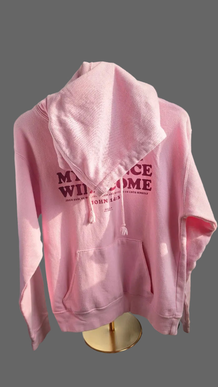 Pink Christian Graphic Hoodie “Someday My Prince Will Come” John 14:3 Size S