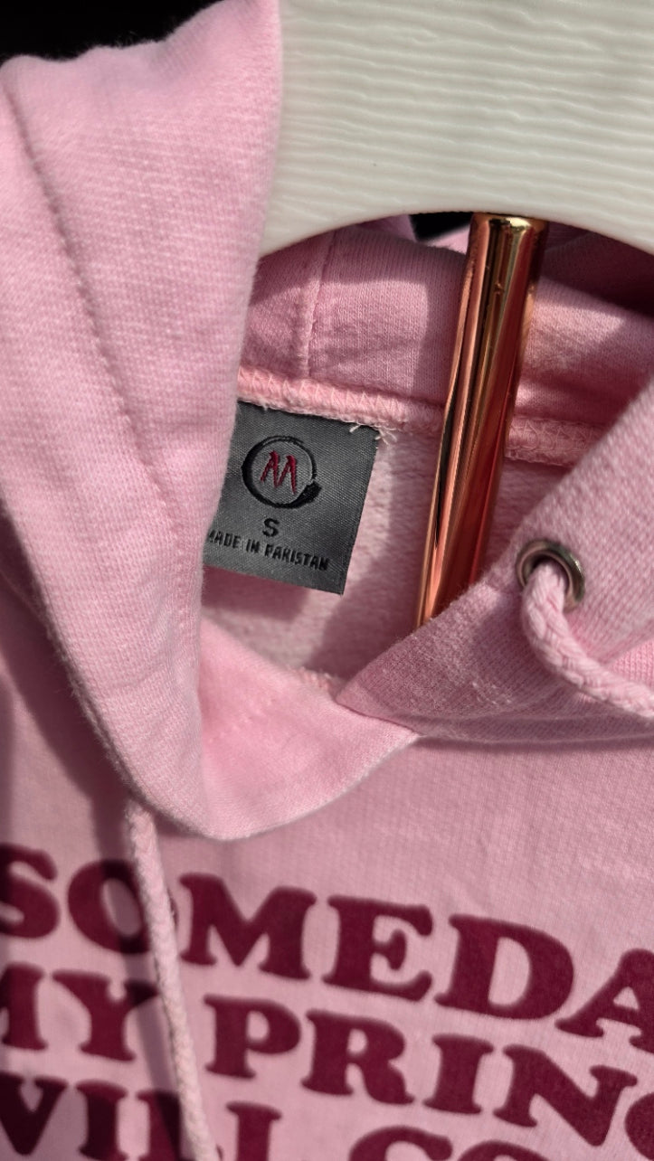 Pink Christian Graphic Hoodie “Someday My Prince Will Come” John 14:3 Size S