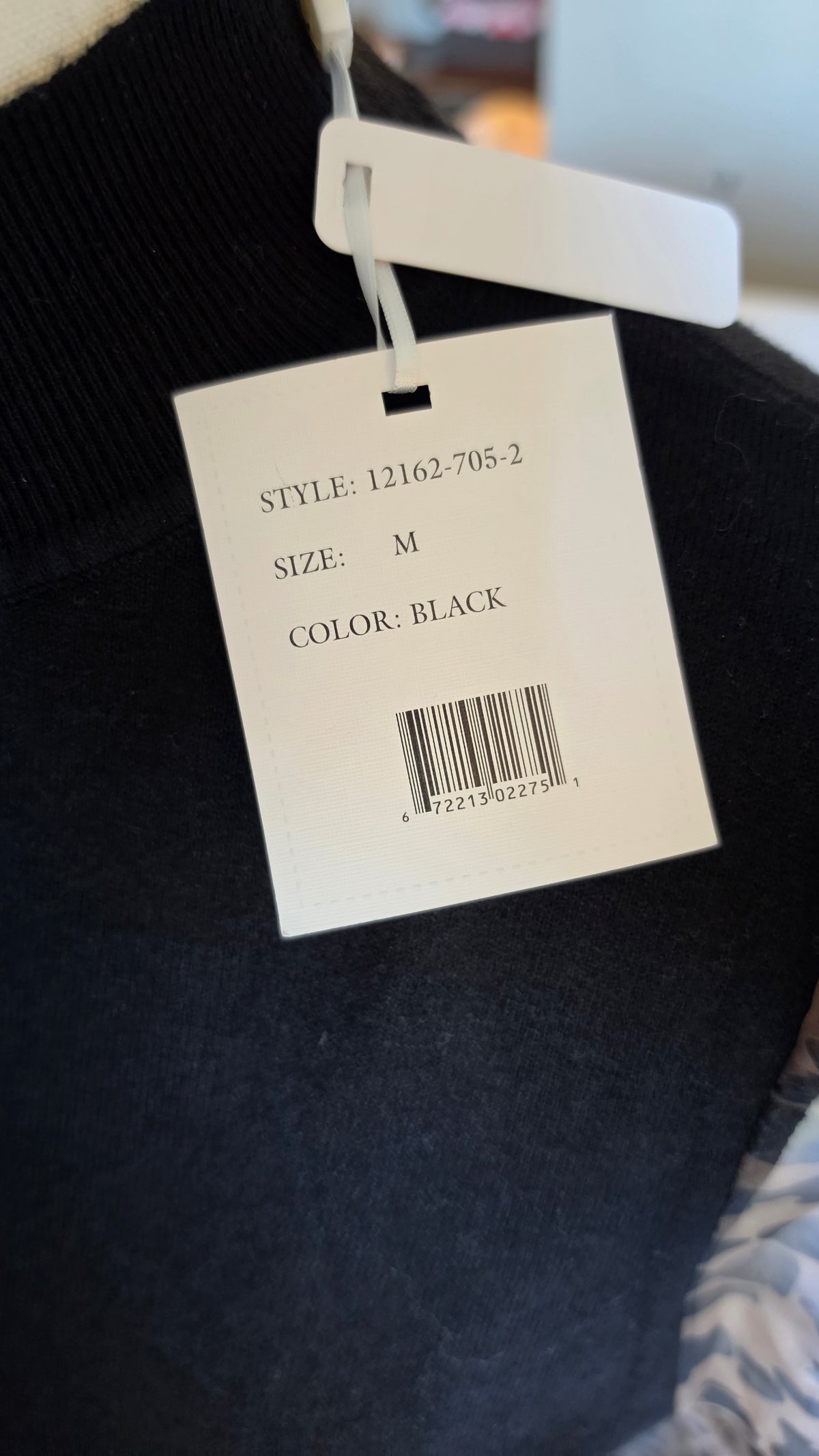 Black Leopard Sheer Sleeve Mock Neck Sweater Top – Size M NWT  Description: