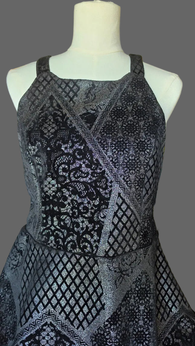 Maurices Black & Silver Fit & Flare Dress – Large
