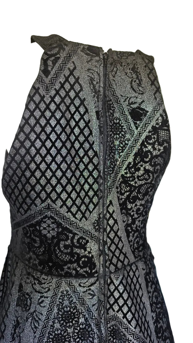 Maurices Black & Silver Fit & Flare Dress – Large