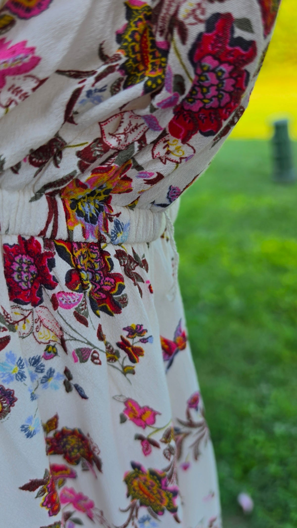 LOFT Plus Size 22 Ivory Floral Long Sleeve Dress