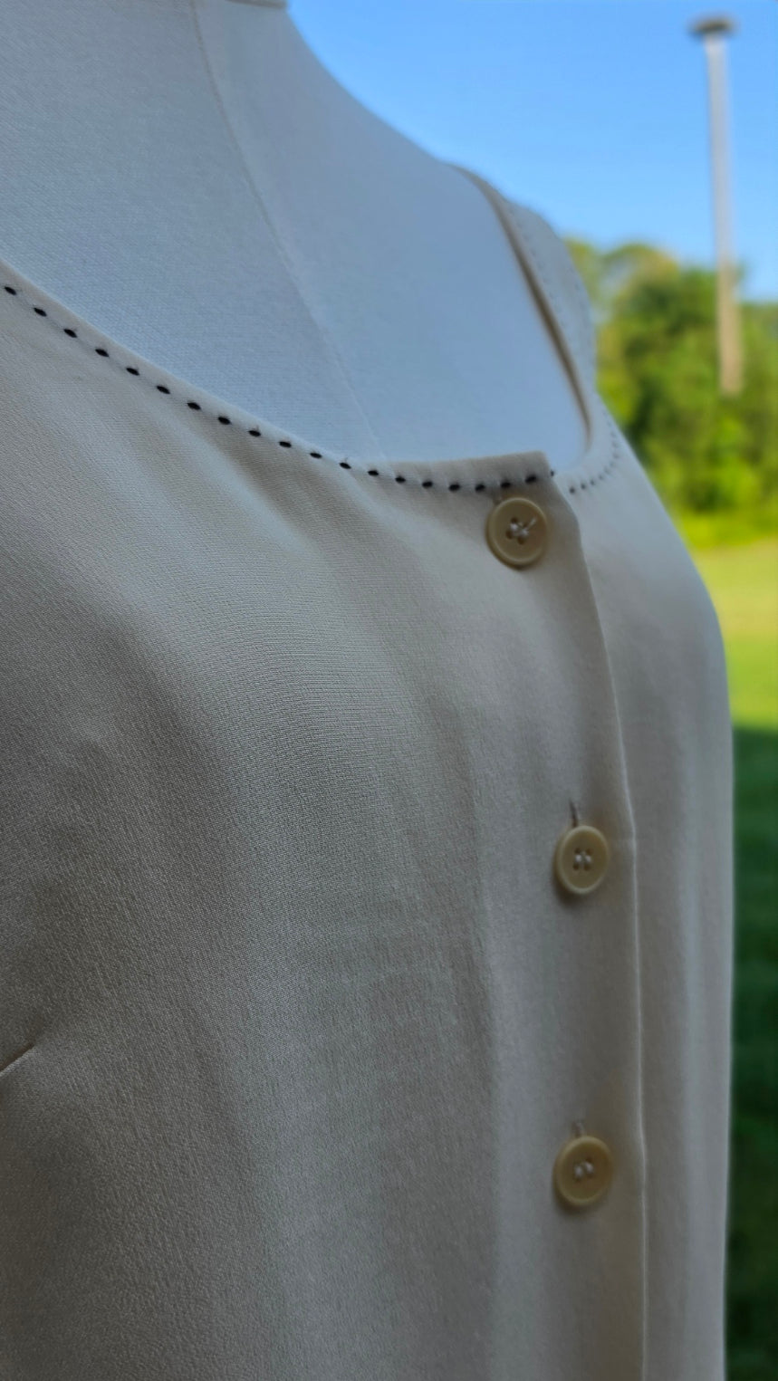 Rena Rowan Silk Sleeveless Blouse – Cream (Size 12)