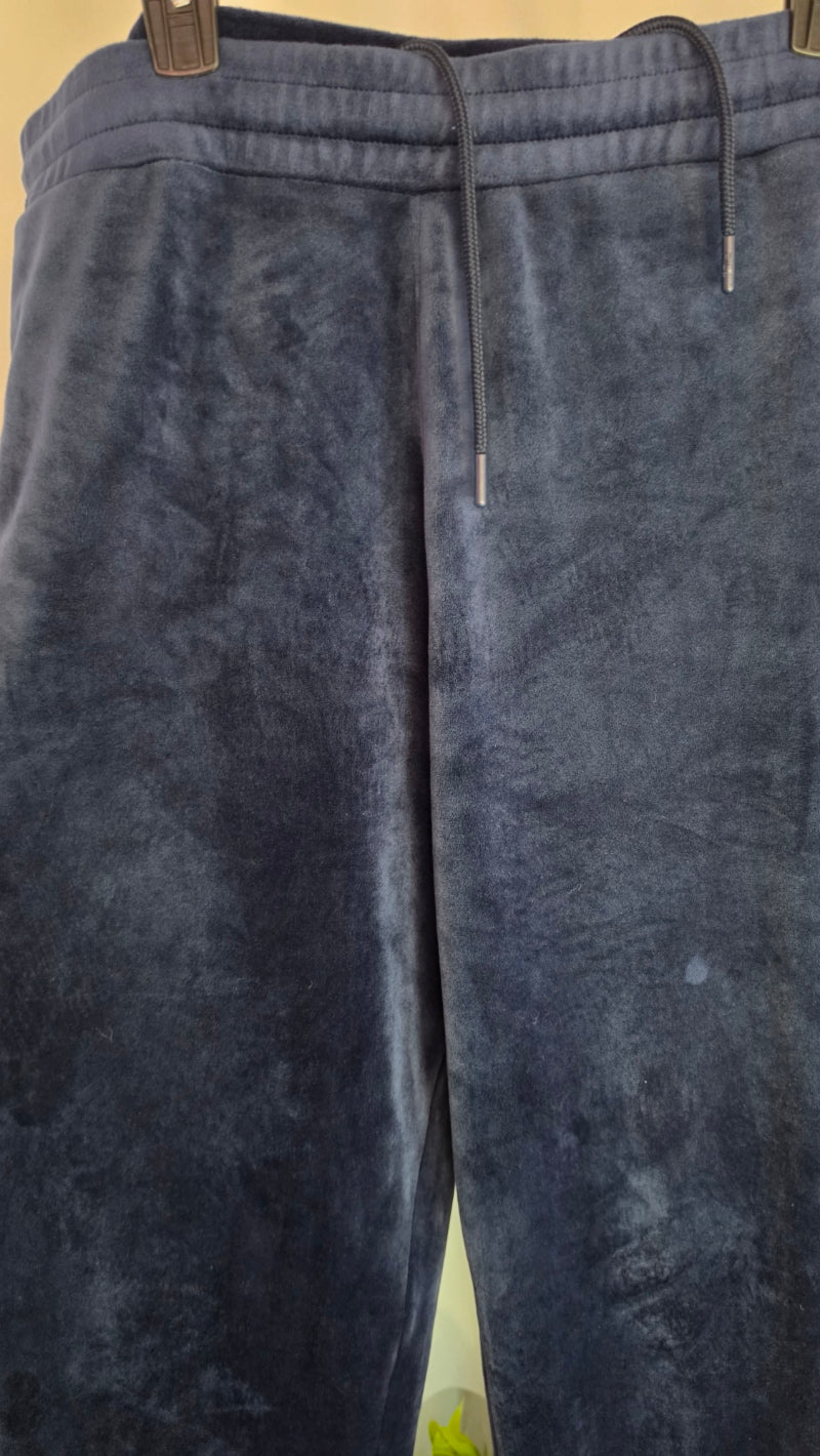 FILA Navy Blue Velour Jogger Sweatpants XXL Embroidered Logo Y2K Streetwear