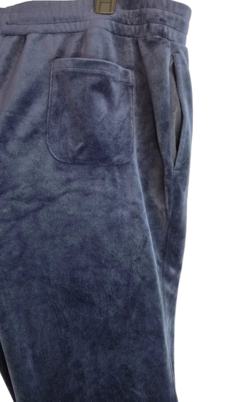 FILA Navy Blue Velour Jogger Sweatpants XXL Embroidered Logo Y2K Streetwear