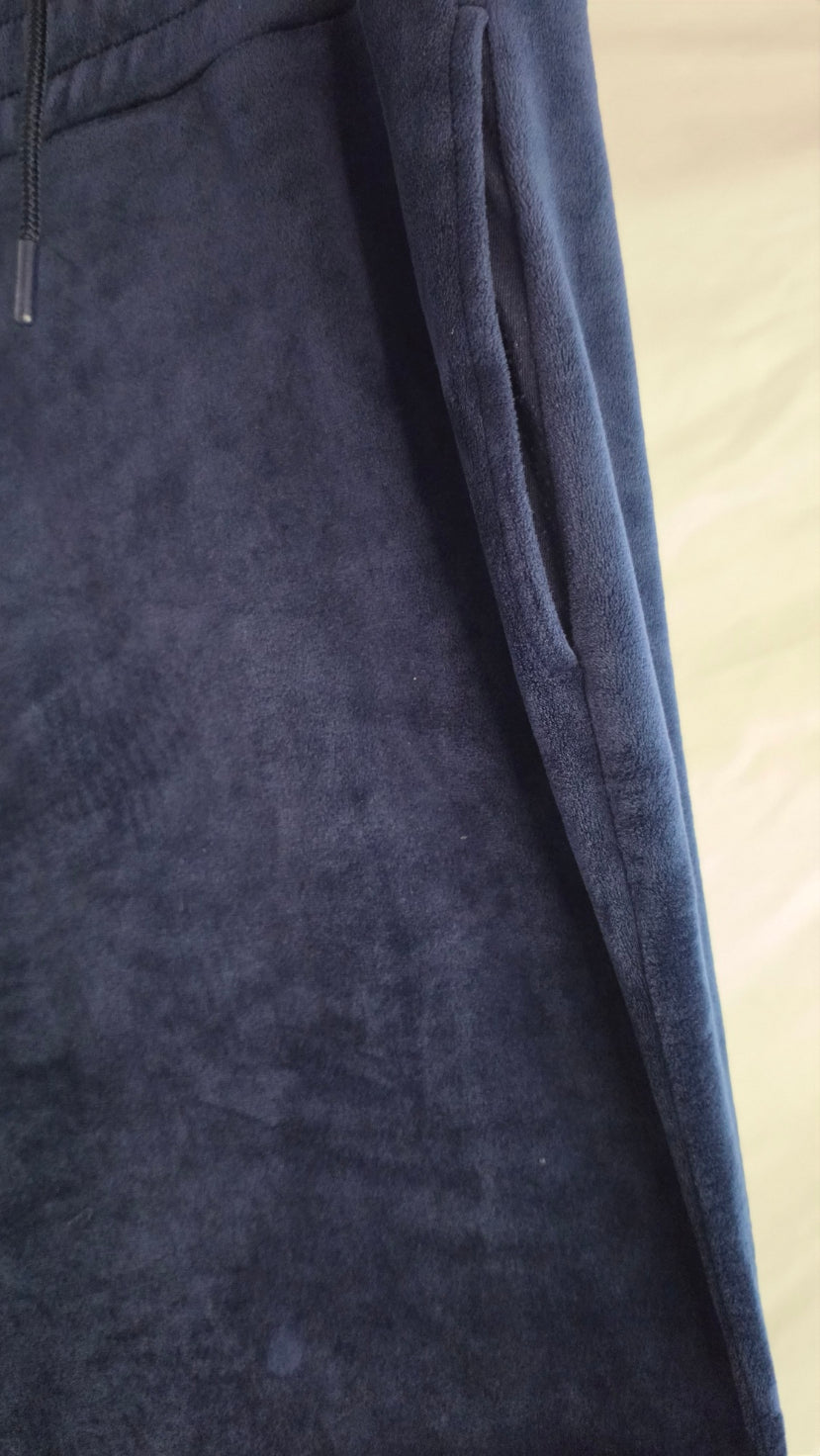 FILA Navy Blue Velour Jogger Sweatpants XXL Embroidered Logo Y2K Streetwear