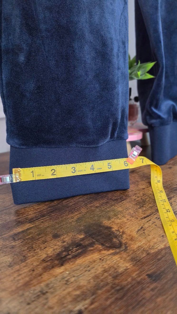 FILA Navy Blue Velour Jogger Sweatpants XXL Embroidered Logo Y2K Streetwear