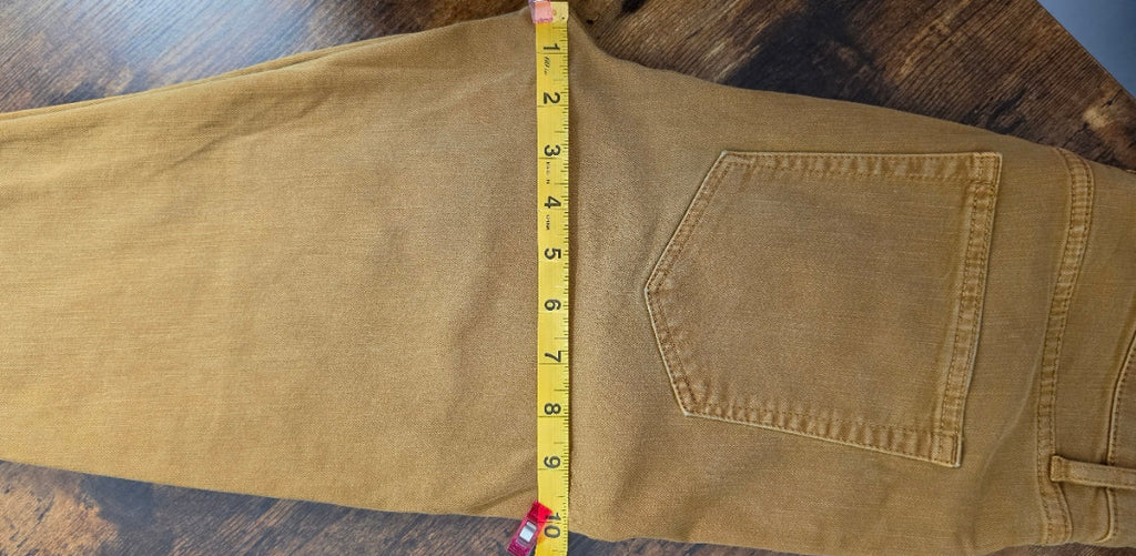 LOFT high-waisted skinny crop jeans in a warm camel