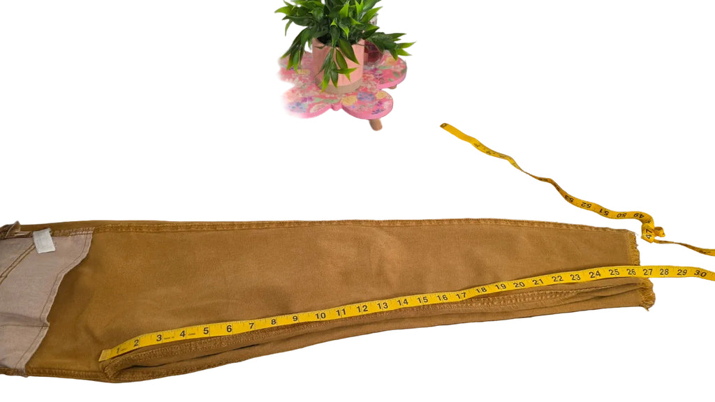 LOFT high-waisted skinny crop jeans in a warm camel