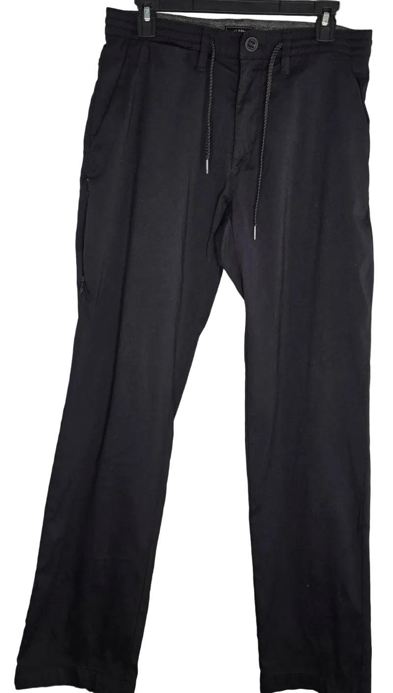 Billabong Men’s Black Stretch Utility Travel Pants Drawstring Zip Pockets