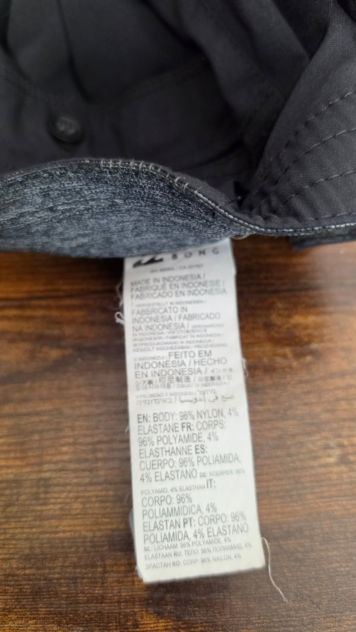 Billabong Men’s Black Stretch Utility Travel Pants Drawstring Zip Pockets