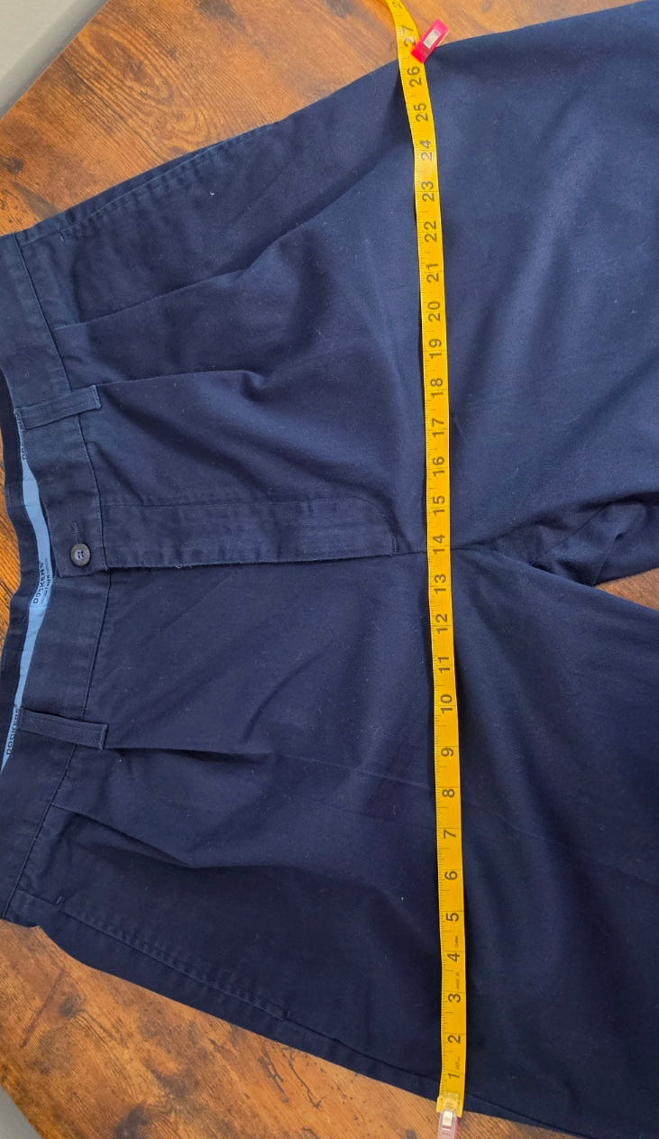 Dockers Tour Men’s Navy Pleated Chino Pants – W38 L30 – 100% Cotton