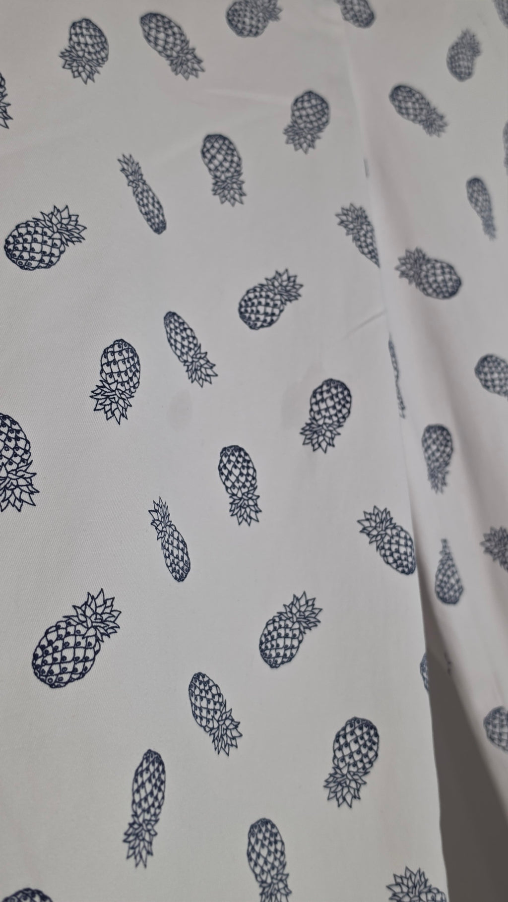 Talbots The Perfect Crop Curvy Pants Size 10 White Navy Pineapple Print Chino