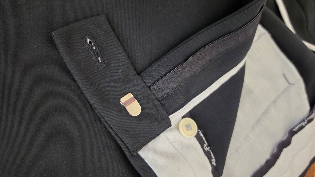 Alan Flusser Golf Men’s Black Dress Pants 42x32 Flat Front Classic Fit