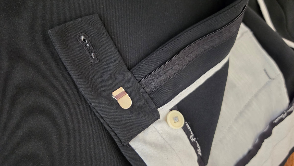 Alan Flusser Golf Men’s Black Dress Pants 42x32 Flat Front Classic Fit