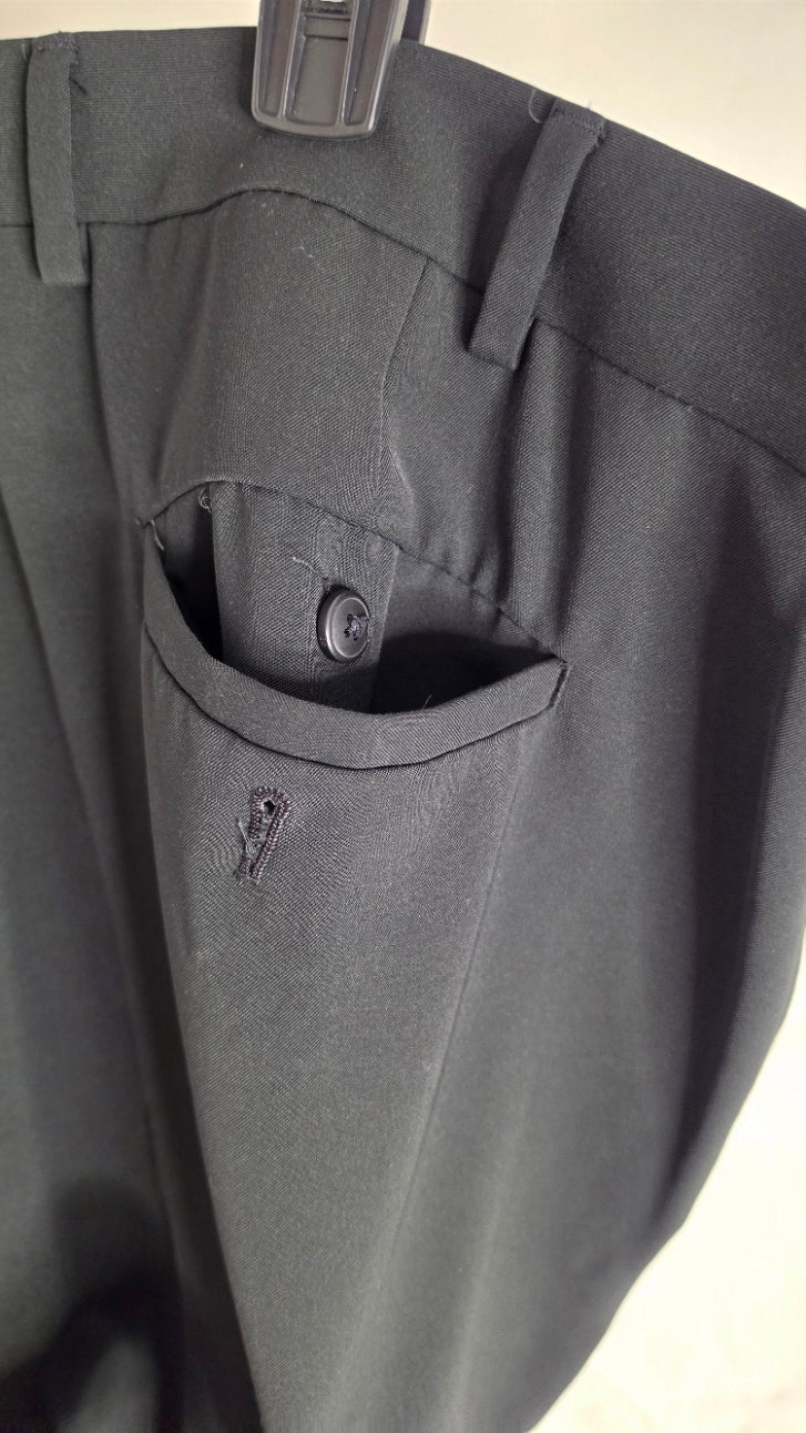 Alan Flusser Golf Men’s Black Dress Pants 42x32 Flat Front Classic Fit