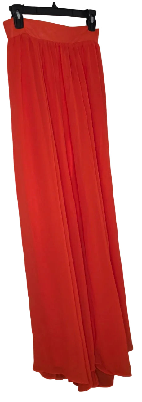 New York & Company bright orange/coral flowy maxi skirt