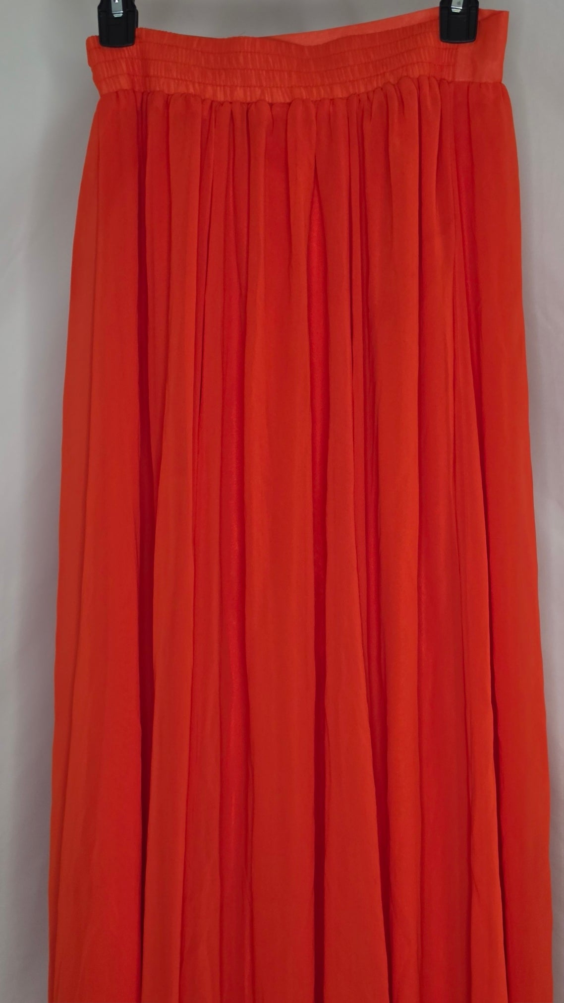 New York & Company bright orange/coral flowy maxi skirt