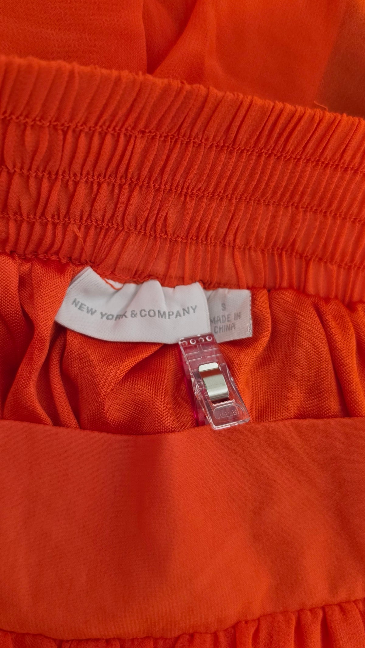New York & Company bright orange/coral flowy maxi skirt