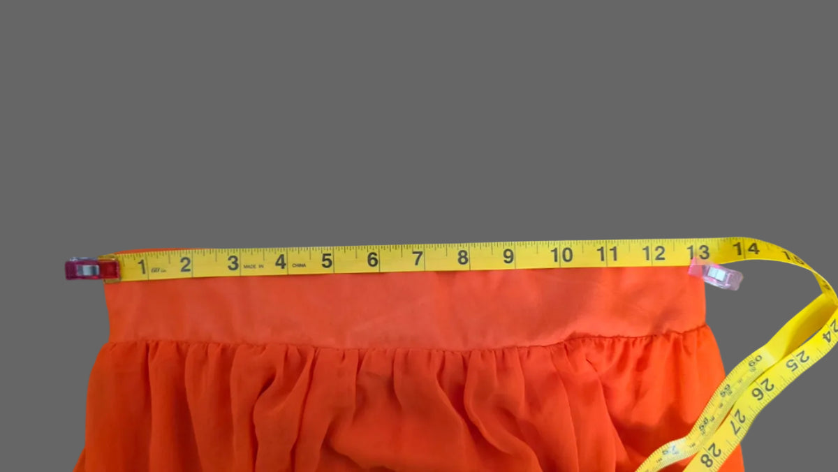 New York & Company bright orange/coral flowy maxi skirt