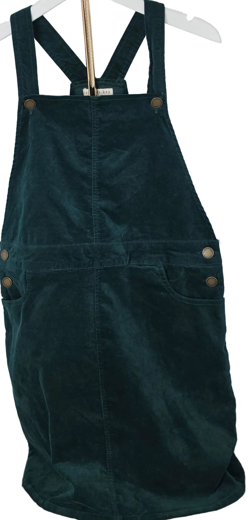Kids Copper Key Green Corduroy Overall Dress Size L Pinafore Jumper Cottagecore