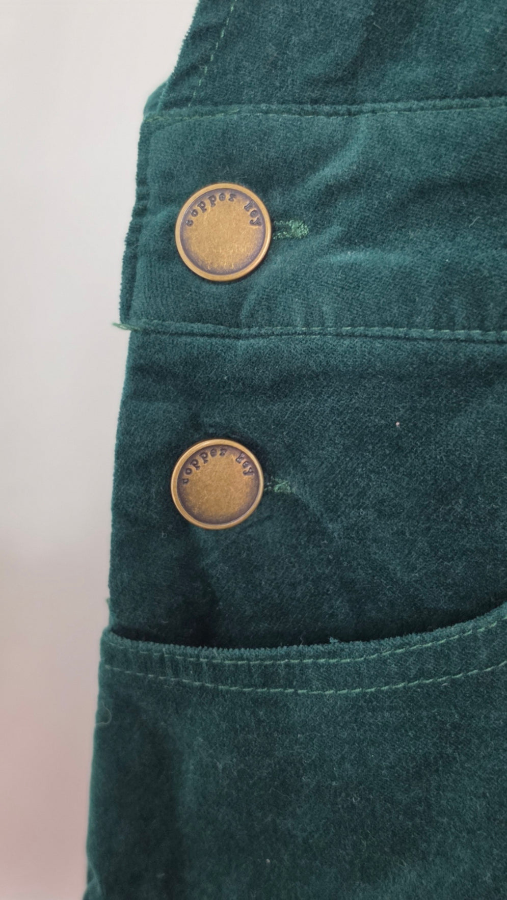 Kids Copper Key Green Corduroy Overall Dress Size L Pinafore Jumper Cottagecore