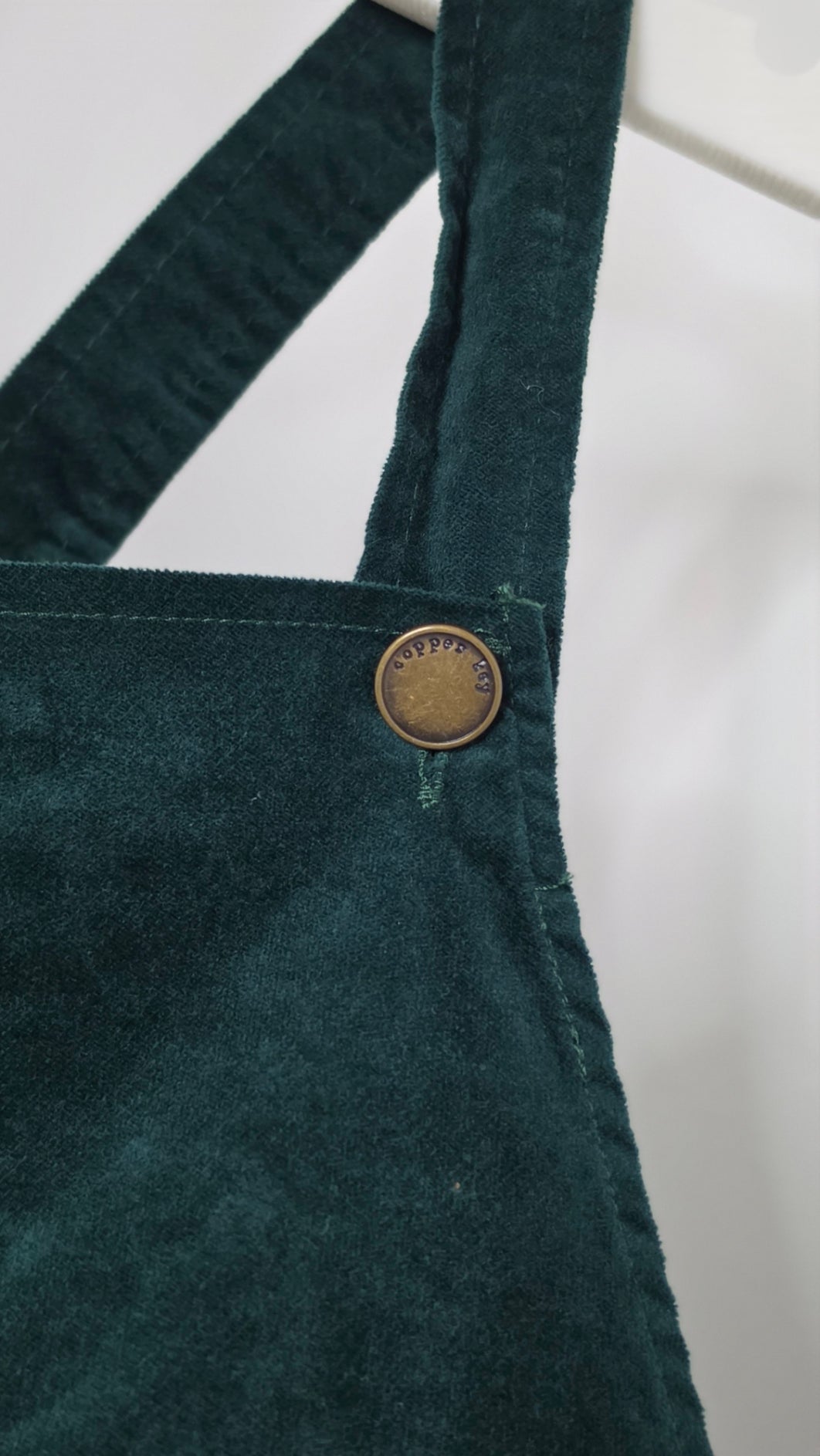 Kids Copper Key Green Corduroy Overall Dress Size L Pinafore Jumper Cottagecore