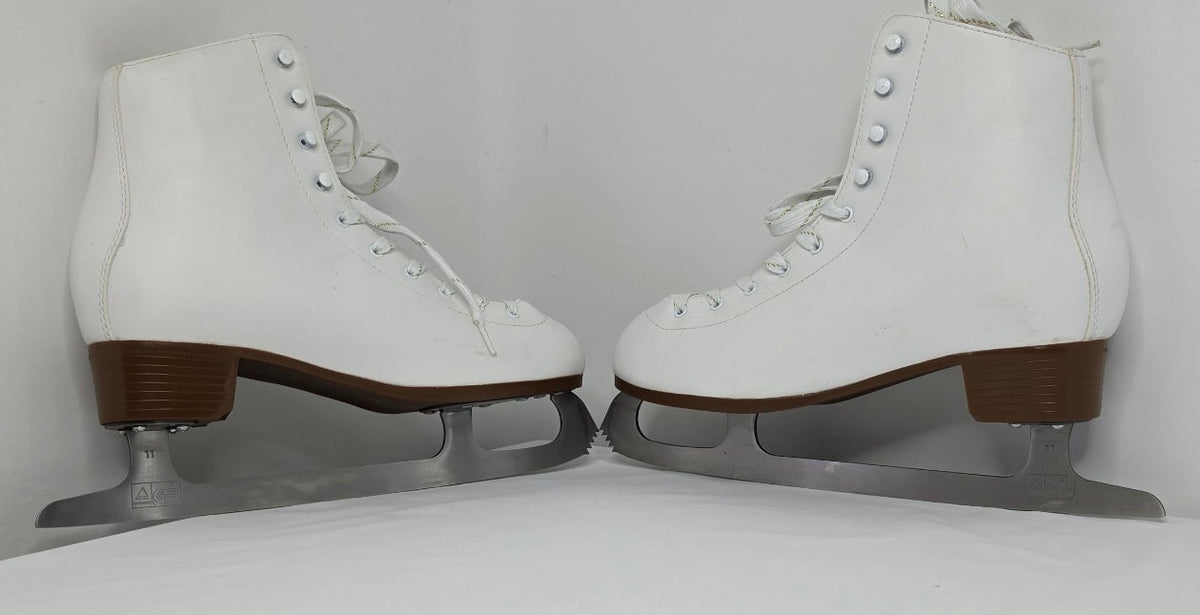 DBX Classic Women’s Figure Skates Size 10 White Ice Skating Boots Blades
