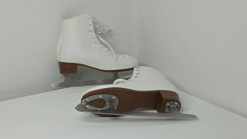 DBX Classic Women’s Figure Skates Size 10 White Ice Skating Boots Blades
