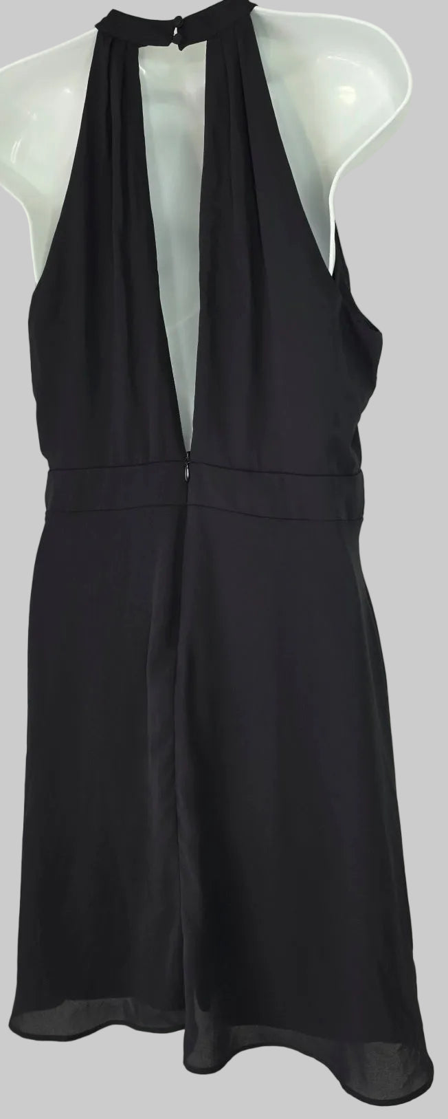 Express Women’s Size 10 Black Halter Dress Keyhole Open Back Fit & Flare
