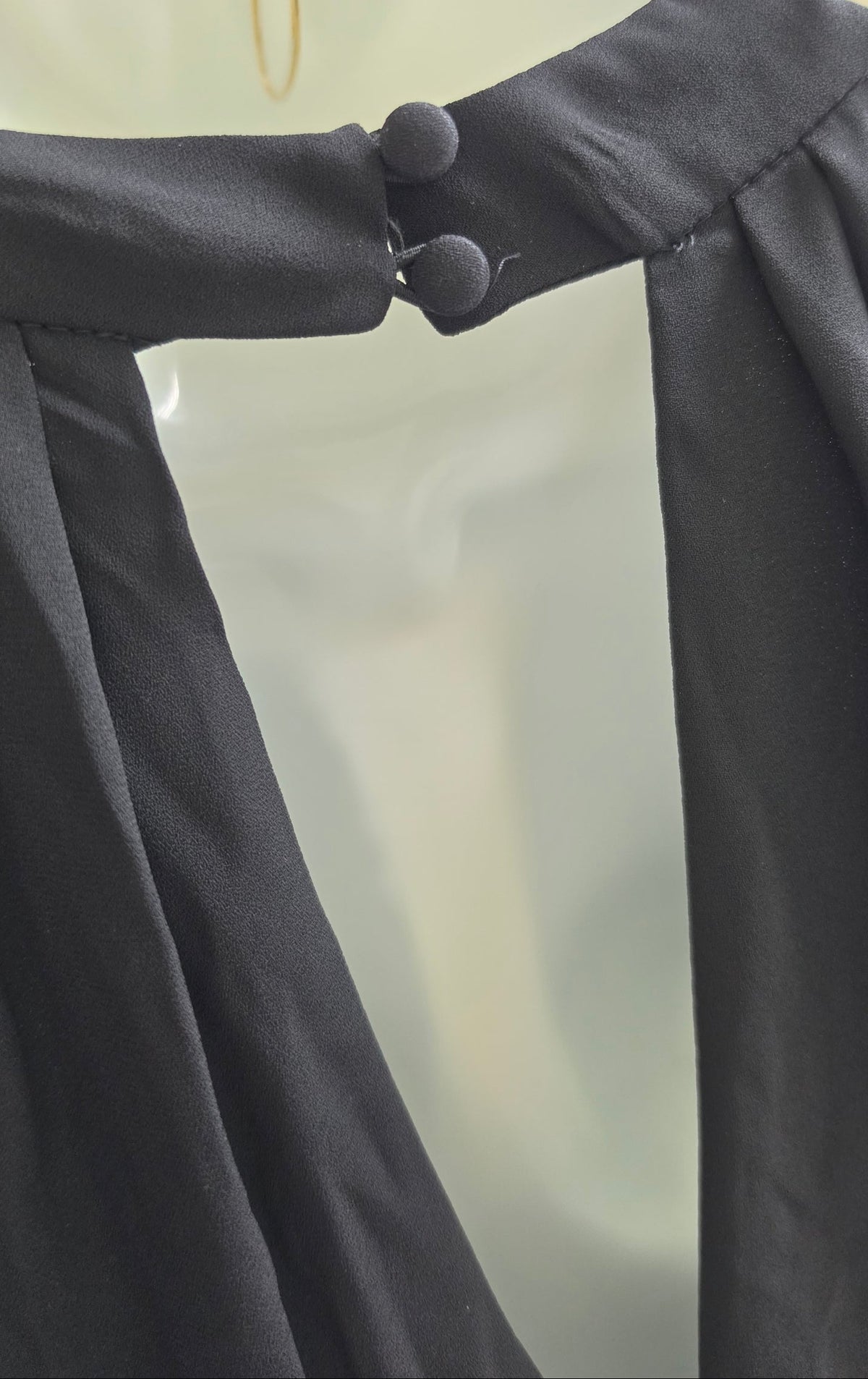 Express Women’s Size 10 Black Halter Dress Keyhole Open Back Fit & Flare