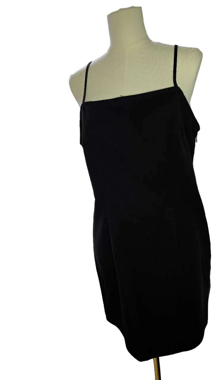 H&M Divided Black Spaghetti Strap Mini Dress Square Neck