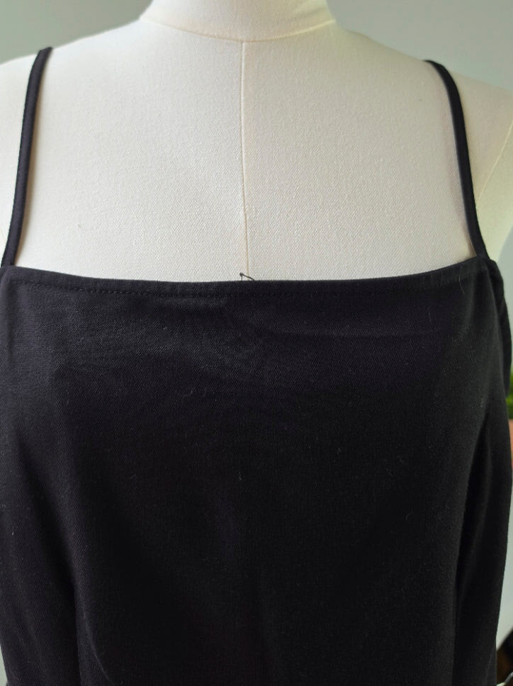 H&M Divided Black Spaghetti Strap Mini Dress Square Neck