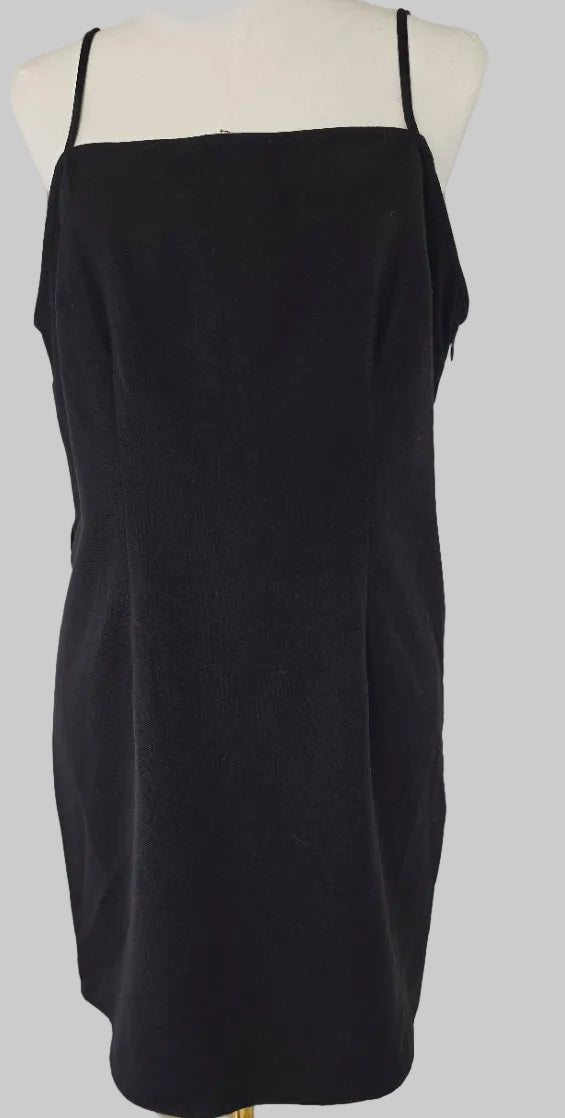 H&M Divided Black Spaghetti Strap Mini Dress Square Neck