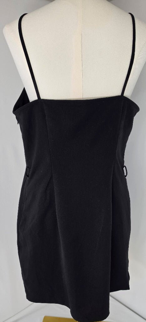 H&M Divided Black Spaghetti Strap Mini Dress Square Neck