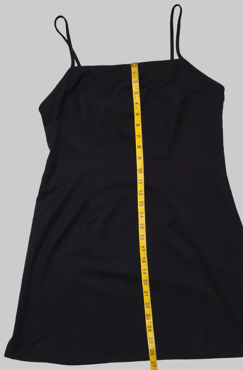 H&M Divided Black Spaghetti Strap Mini Dress Square Neck