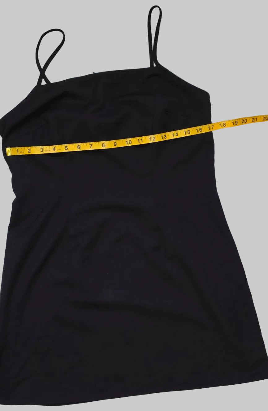 H&M Divided Black Spaghetti Strap Mini Dress Square Neck