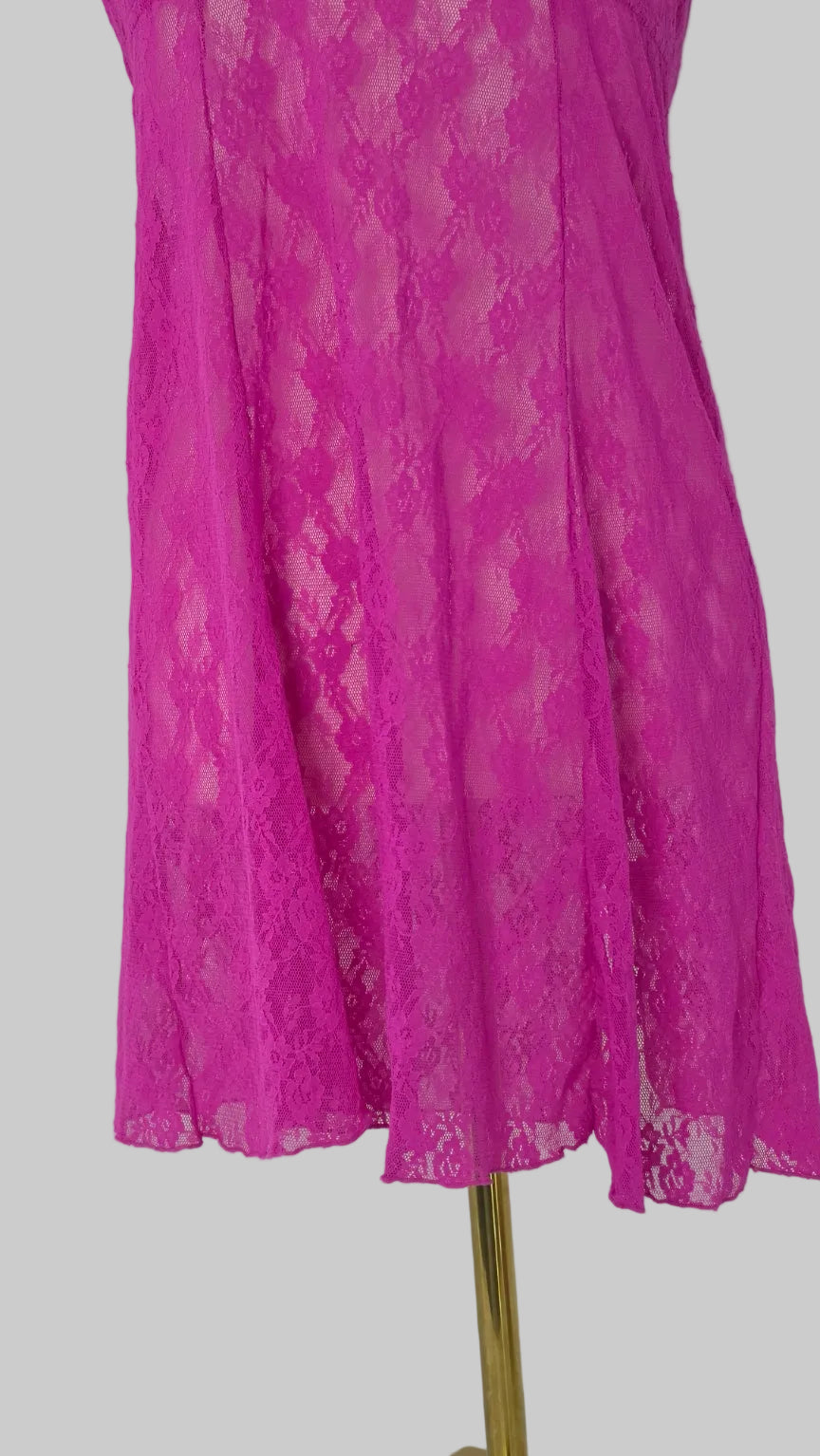 Be Wicked Hot Pink Floral Lace Babydoll Chemise Lingerie – 38C