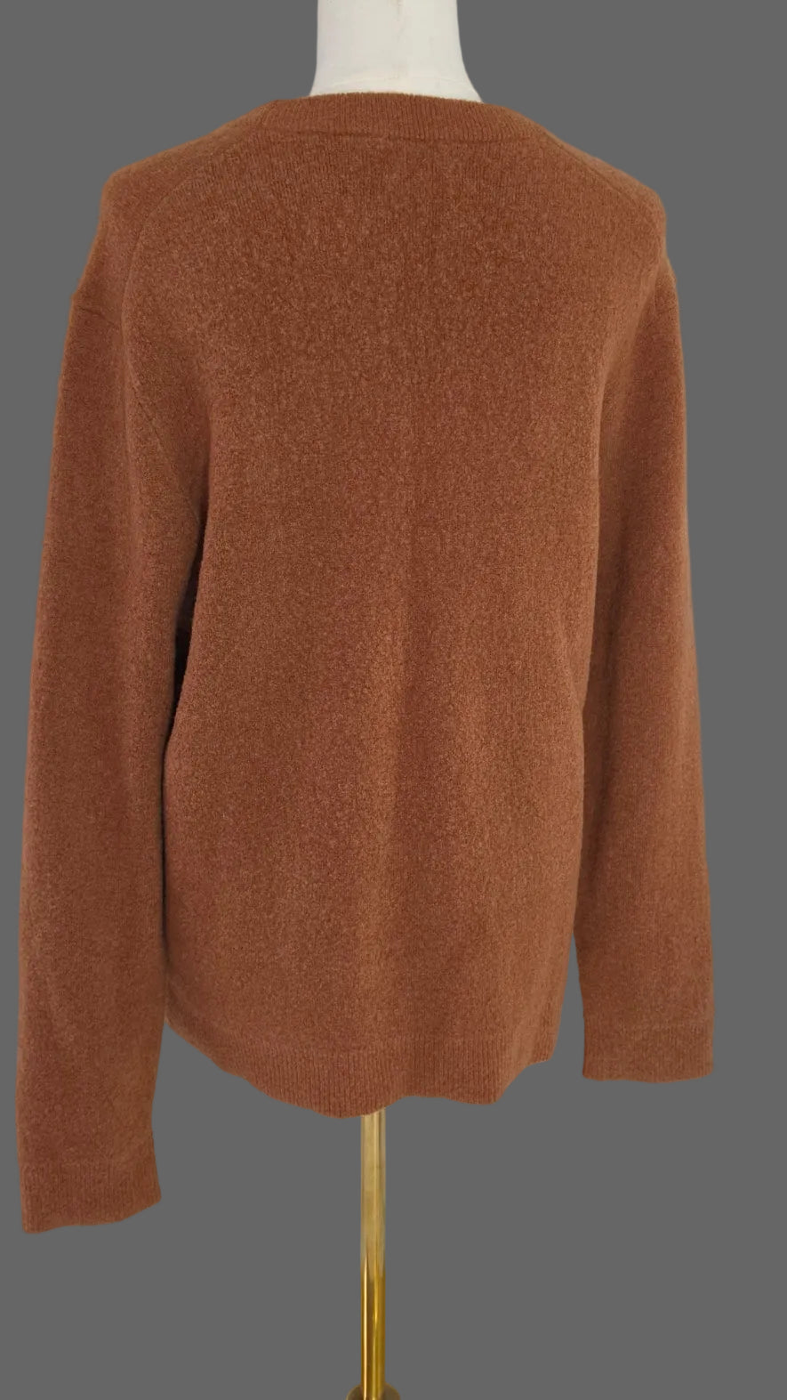 Club Monaco Reversible Wool Blend Sweater Large Brown Charcoal Crewneck